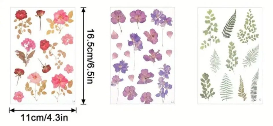 Stickerbögen 6 Bögen je Set Blumen Blätter Schmetterlinge - Bild 3 von 3