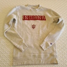 Champion Indiana Hoosier Mens Small White College Sweatshirt