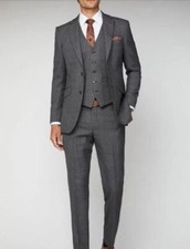 Three Piece Men Grey Color Suit
