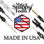 Black and silver Snappy 1/4 in. tapered plug cutter with gold-black handle, in front of U.S. flag branding.