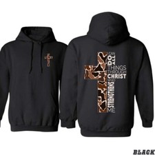 Christian Hoodie - Camo Cross Design with Philippians 4:13, Faithful  Outdoorsy
