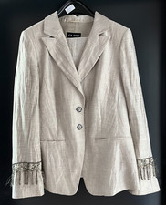 Women's suit blazer pants gray/silver with sequins size 40/42 by Gil Bret