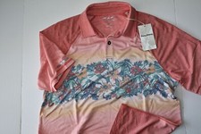 Tommy Bahama Polo Shirt Sunrise Scenic Floral Island Zone SS New Medium M