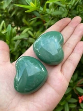 Large Green Aventurine Heart, 1.75" Polished Green Aventurine Puffy Heart, Bulk