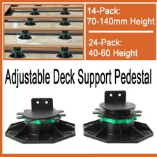 14/24 Pack Adjustable Decking Support Pedestal Set 70-140mm or 40-60mm Height