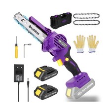 Brushless Mini Chainsaw, 6-Inch Cordless Chainsaw Battery Powered C... Fast Ship