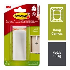 3M Command 1 Canvas Hanger Large Holds up to 1.3Kg Self Adhesive DIY No Damage  6.29 per strip
