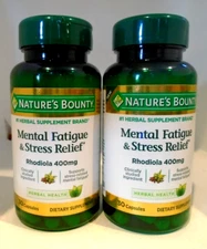 Nature's Bounty Mental Fatigue & Stress Relief Rhodiola 400 MG 30 Caps 2-PACK