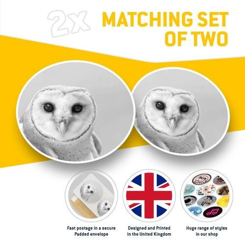 2 x Vinyl Stickers 7.5cm (bw) - Wise Barn Owl Tyto Albahead #36734 - 第 2/9 張圖片