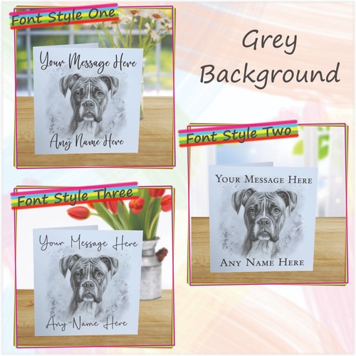 Personalised Boxer Dog Card, Hand Drawn Sketch Art, Custom Card for Dog Lovers - Picture 5 of 17