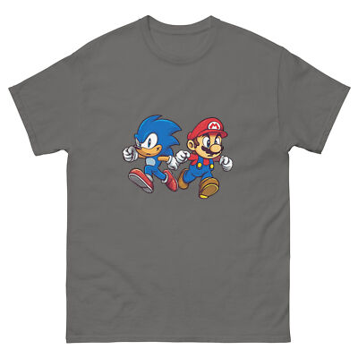 Mario & Sonic the Hedgehog Tee, Super Mario Bros Gamer Tee, Sonic vs Mario Shirt