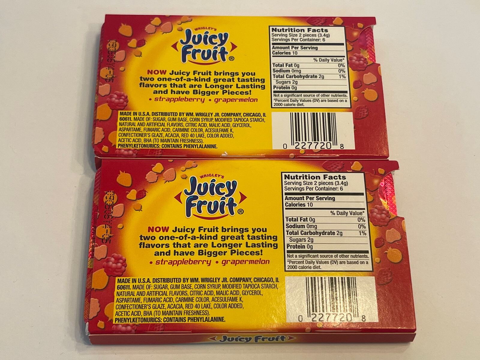 Wrigleys Juicy Fruit Strappleberry Gum Lot Of 2 Packs Discontinued eBay