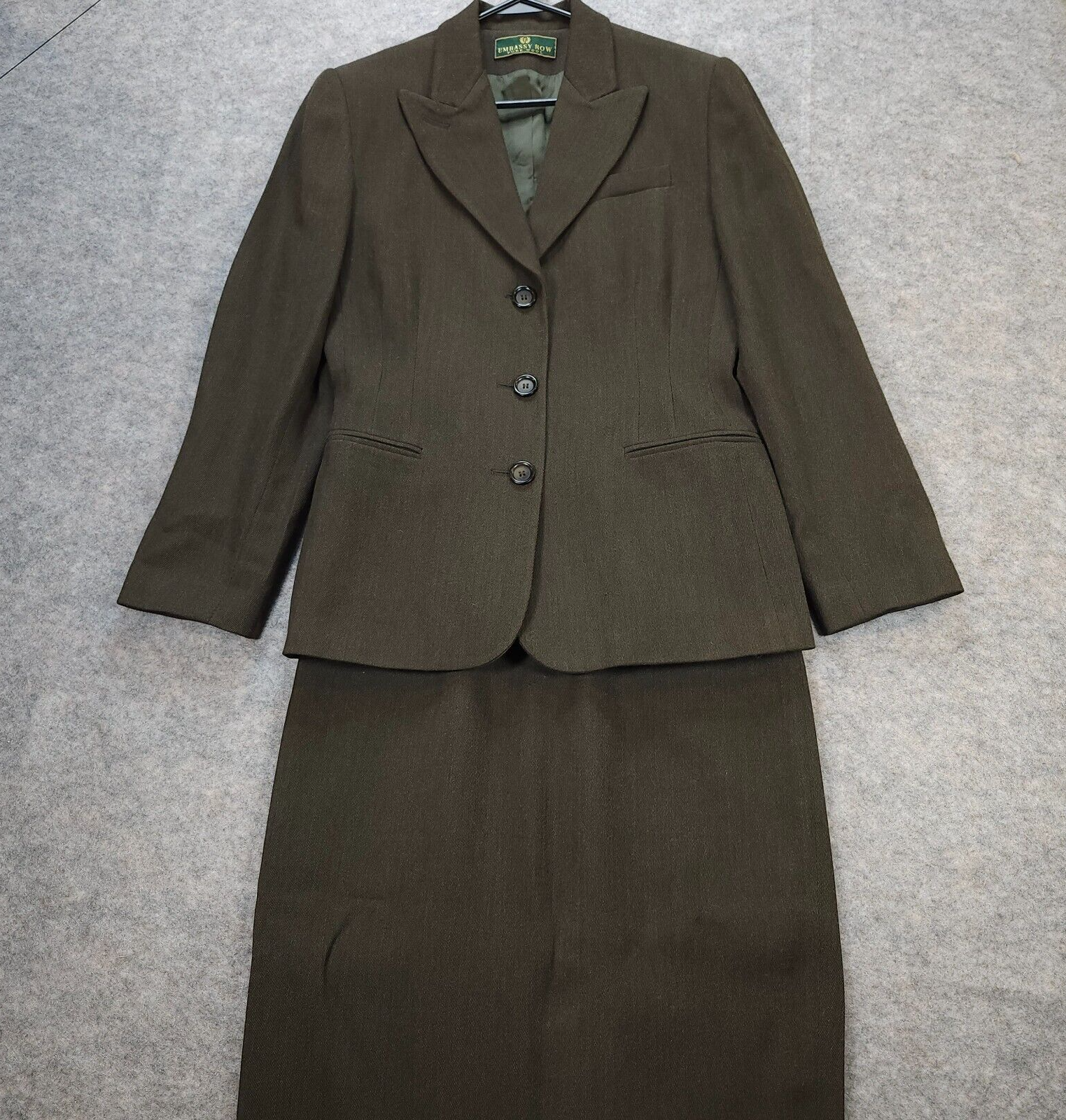 FILA Tuta gonna donna Embassy Row pura nuova lana 6 verde scuro carriera ufficio accademia