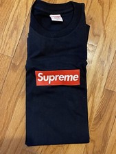 Supreme Box Logo 20th Anniversary Tee Navy Blue Size L SS14