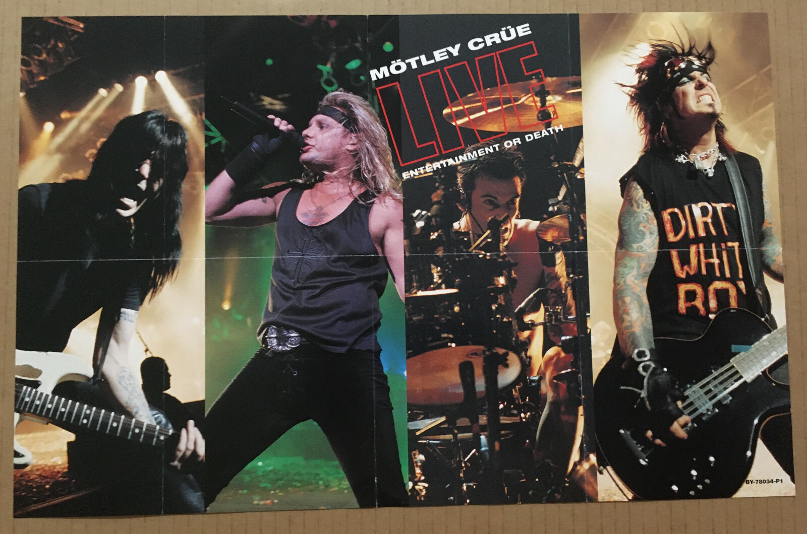MOTLEY CRUE Ultra Rare 1999 PROMO POSTER for Live CD 17x11 USA NEVER DISPLAYED