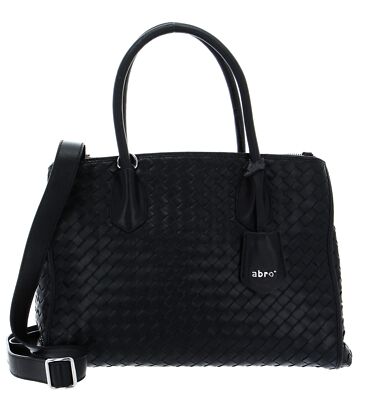 abro Leather Piuma Weaving Businessshopper Busy Businesstasche Black / Nickel
