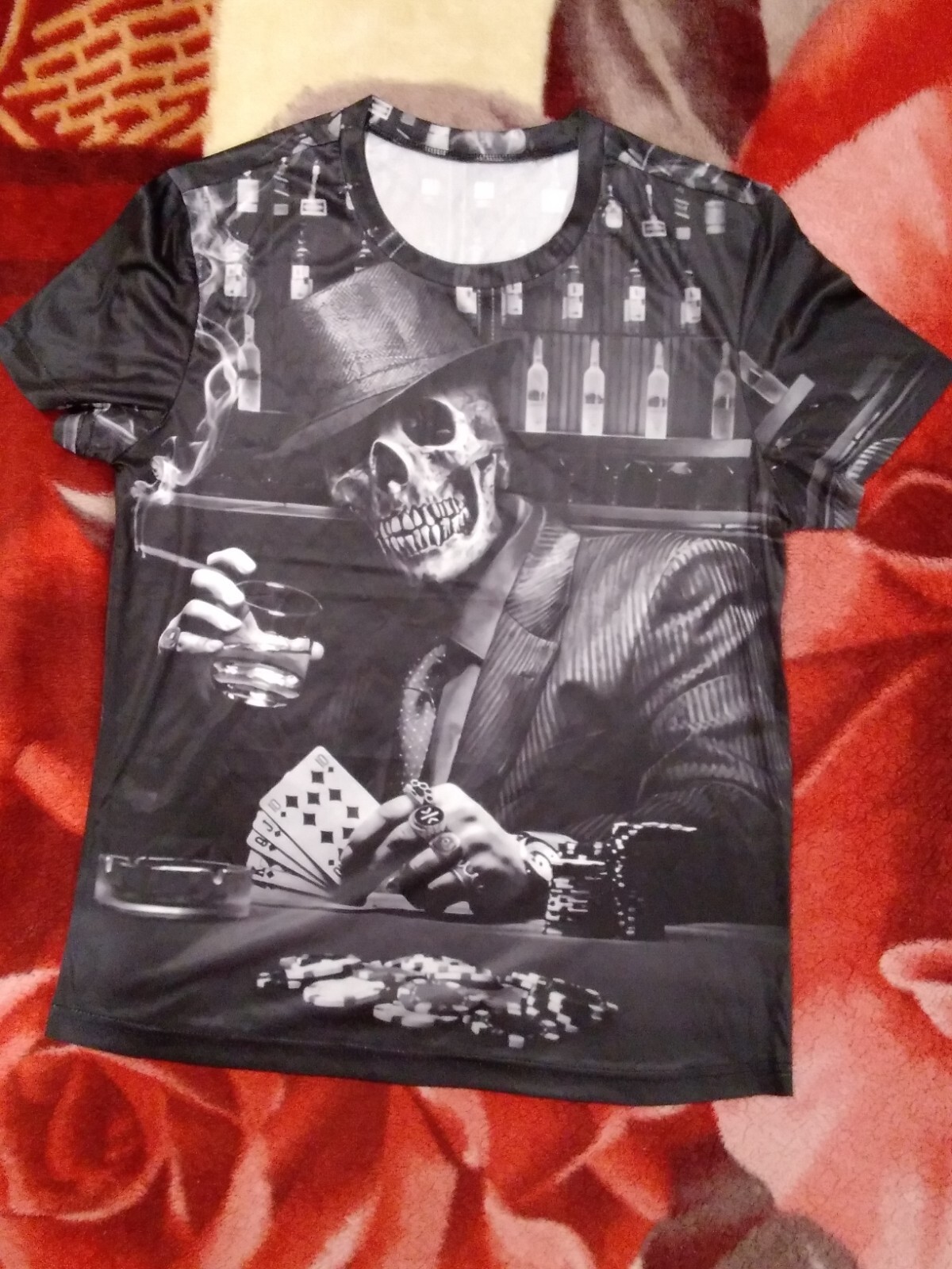 ALTRA MAGLIETTA DEATH IMMORTAL PLAYER SCHELETRI TESCHIO PICCOLA