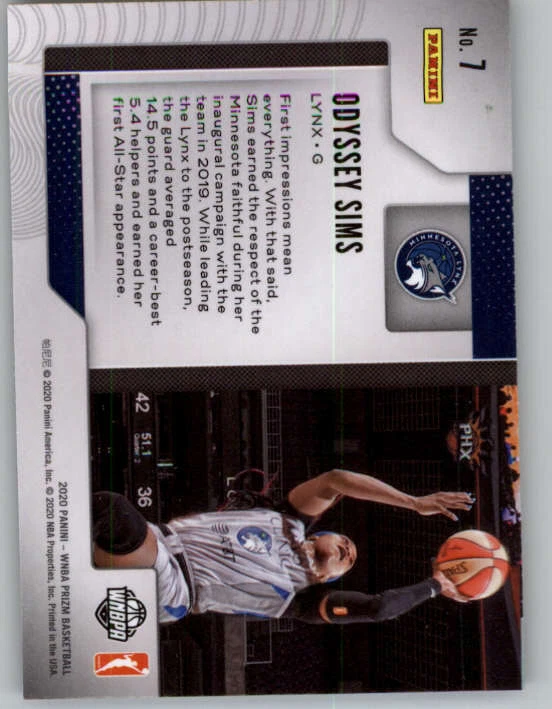 2020 Panini Prizm WNBA Widescreen #7 Odyssey Sims (ref 159446) - Image 2 of 2
