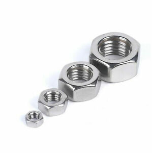 M2 Full Hex Nut DIN 934. A2/ 304 Stainless Steel M12