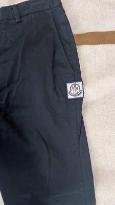 Moncler Logo Men's  Blue Casual Pants Size 31x30 QR code For Authentication