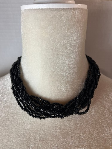 Womens Necklace Fashion Jewelry Multi Layer Black Beads