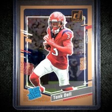 2023 Clearly Donruss Football Tank Dell RC Rated Rookie Orange /75 #85 SP Texans