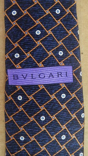 Stylish Bulgari Davide Pizzigoni 7-fold 100% silk designer neck tie ITALY - Picture 3 of 6