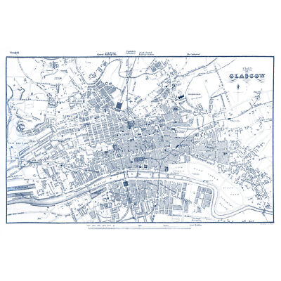 Artery8 Map 1888 Edinburgh City Scotland Plan Chart Large XL Wall Art Canvas Print Carta geografica Edimburgo Città Scozia Parete