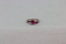 Sterling Faceted Heart Stone Ring, Size 8, 3gr