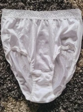 New! Vintage Fruit of the Loom 100% Nylon Panties Size 6-10 Wide Lace