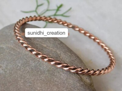 100 % Copper Tensor Bangle Bracelet, Handmade Twisted Bangle Bracelet 