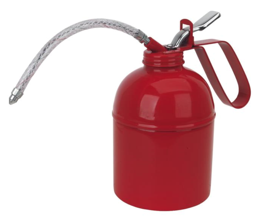 Carmotion Ölkanne 200 Ml – Metall, Mit Pumphebel, Rot/schwarz, Für Werkstatt & Fahrrad