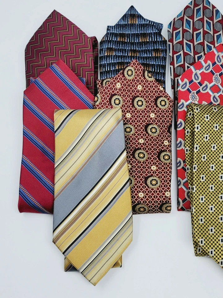 13 Corbatas de Seda de Diseñador Tejido en Seda Rayas Ejecutivas Paisley Poli Foto 4 de 4
