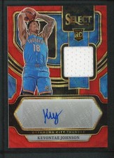 2023-24 KEYONTAE JOHNSON AUTO JERSEY PANINI SELECT RC WAVE RED AUTOGRAPHS