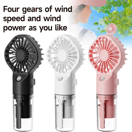 Water Spray Mist Fan USB Rechargeable Handheld Portable Mini Fan Cooler Outdoor