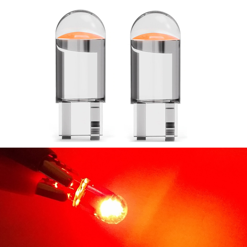 Kit 2 Ampoule LED T10 W5W Rouge Veilleuse Stop Auto Moto 12v Non Anti Erreur
