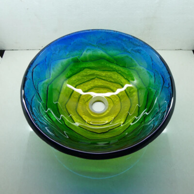Round Tempered Glass Sink Cloakroom Counter Top Washbasin  BW101