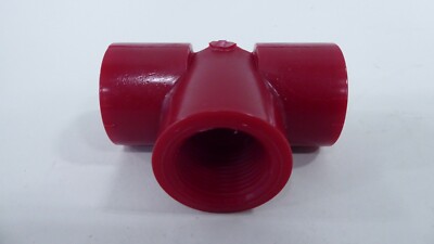 Chemtrol 6512-3-3 1'' Single (1) Threaded Red Tee FPT x FPT x FPT Nibco 1CRG6