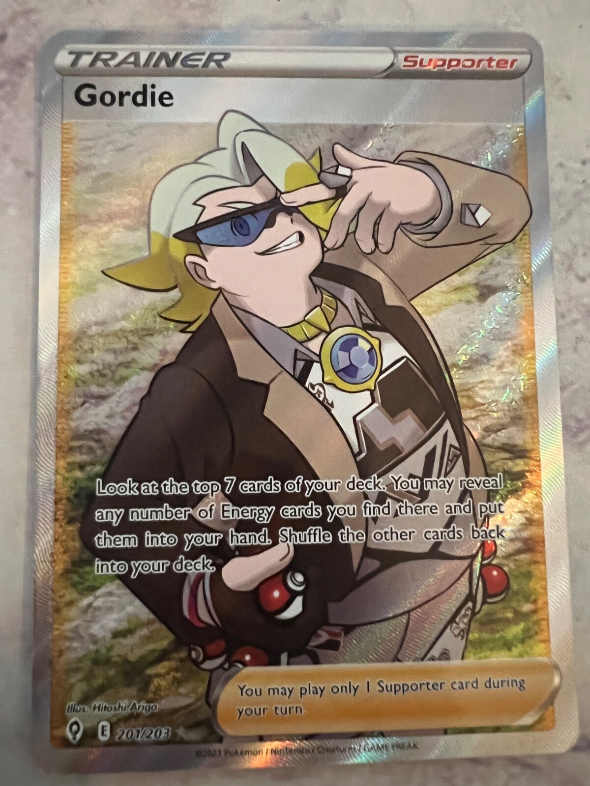 Gordie 201/203 Evolving Skies Pokemon TCG NM/Excellent Condition