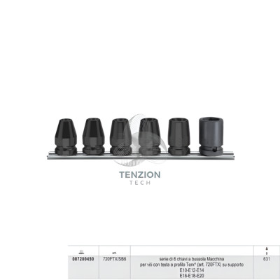 6er Set Torx Maschinen-Steckschlüssel 1/2'' E10-E20 - Beta 720FTX/SB6