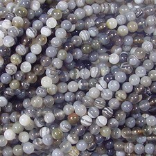 BOTSWANA AGATE 4MM ROUND GEMSTONE BEADS A