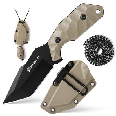 SPITZKANTE Neck Knife with Sheath and Necklace XTANK, Horizontal Carry Knife ...