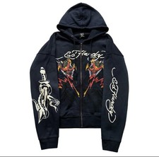 Ed Hardy Black Tiger Zip Through Hoodie Black Size Medium New Without Tags