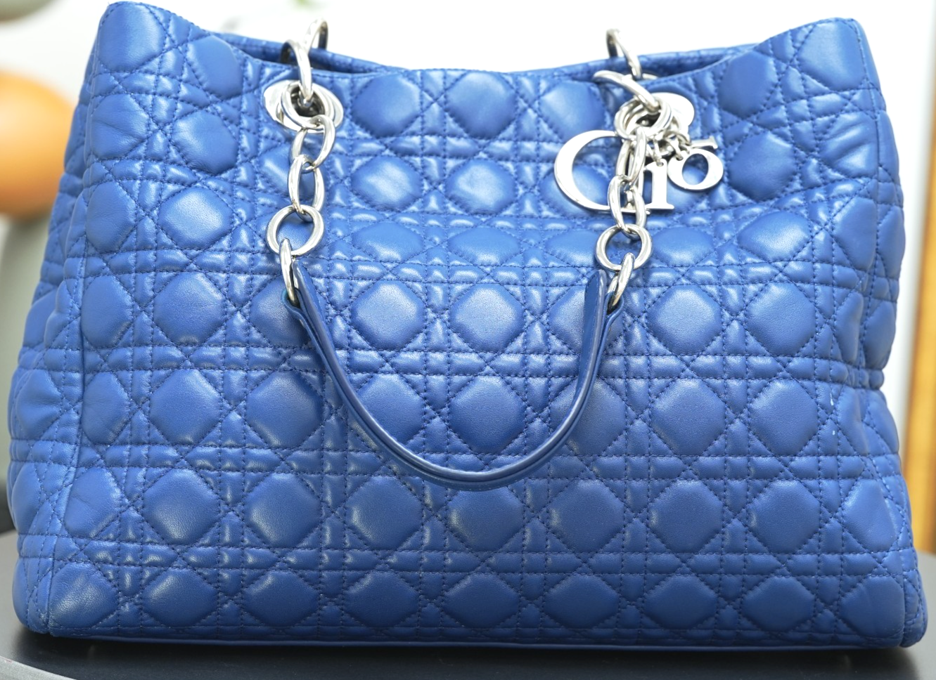 Christian Dior Lady Tote Shoulder Bag in Classic Blue