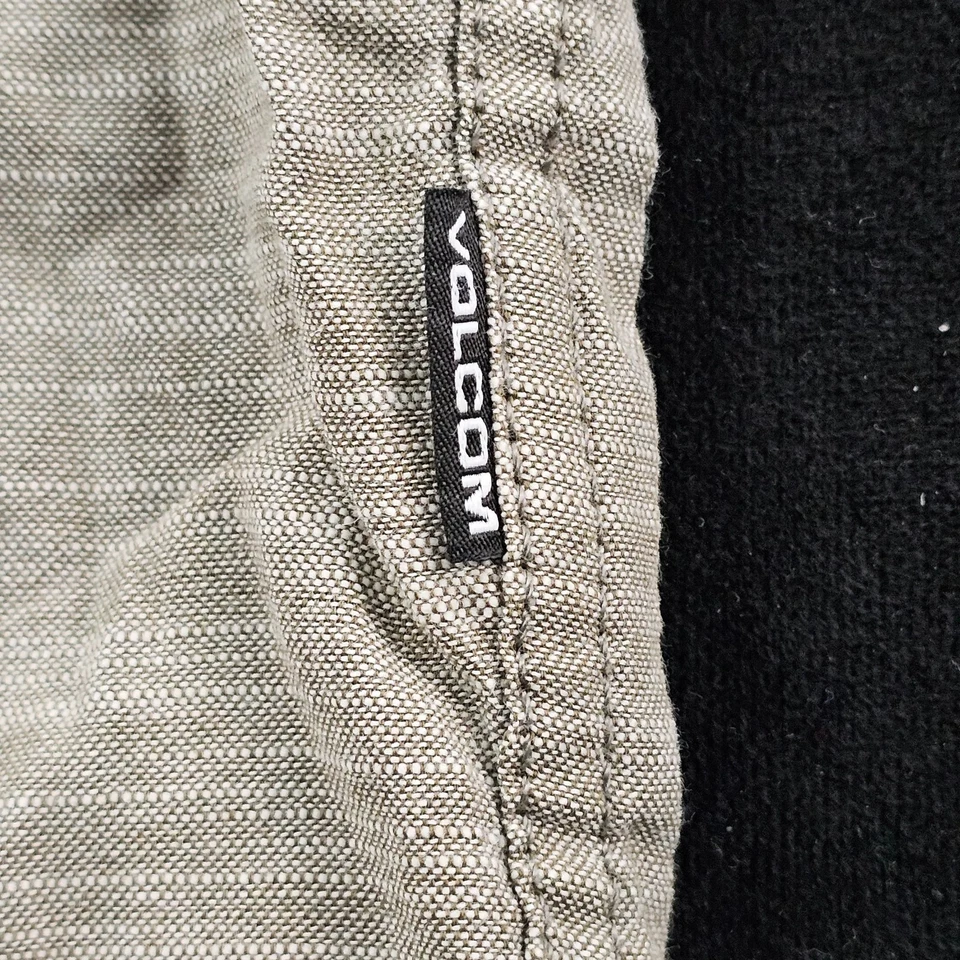 Volcom Green Short Sleeve Button-Up Modern Fit Cotton Blend Shirt Men's L - Image 3 of 4