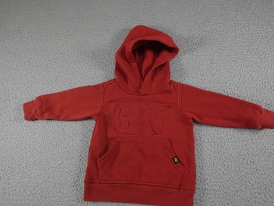 Caterpillar CAT Hoodie Sweatshirt Baby 12M Red Logo Pullover Kangaroo Pocket