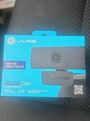JLAB JBUDS CAM WJBCAMRBLK124, USB Webcam-2k/1080P HD-two Microphones-BLK-NEW