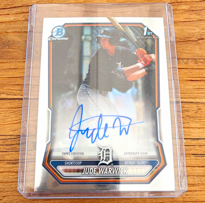 Topps Bowman Chrome 2025 Jude Warwick Detroit Tigers 1st Auto CPA-JW Chrome