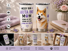Akita Dog Tumbler, Akita Inu maman, Akita cadeau pour maman, Akita, grand chien japonais