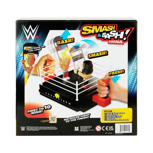 Smashed Box Cartoon WWE Smash & Bash Arena Board Game, Interactive 2-Player Wrestling Ring ...